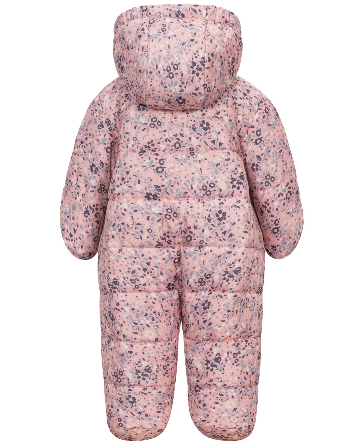 Baby Girls' Floral-Print Double-Zip Hooded One-Piece Snowsuit