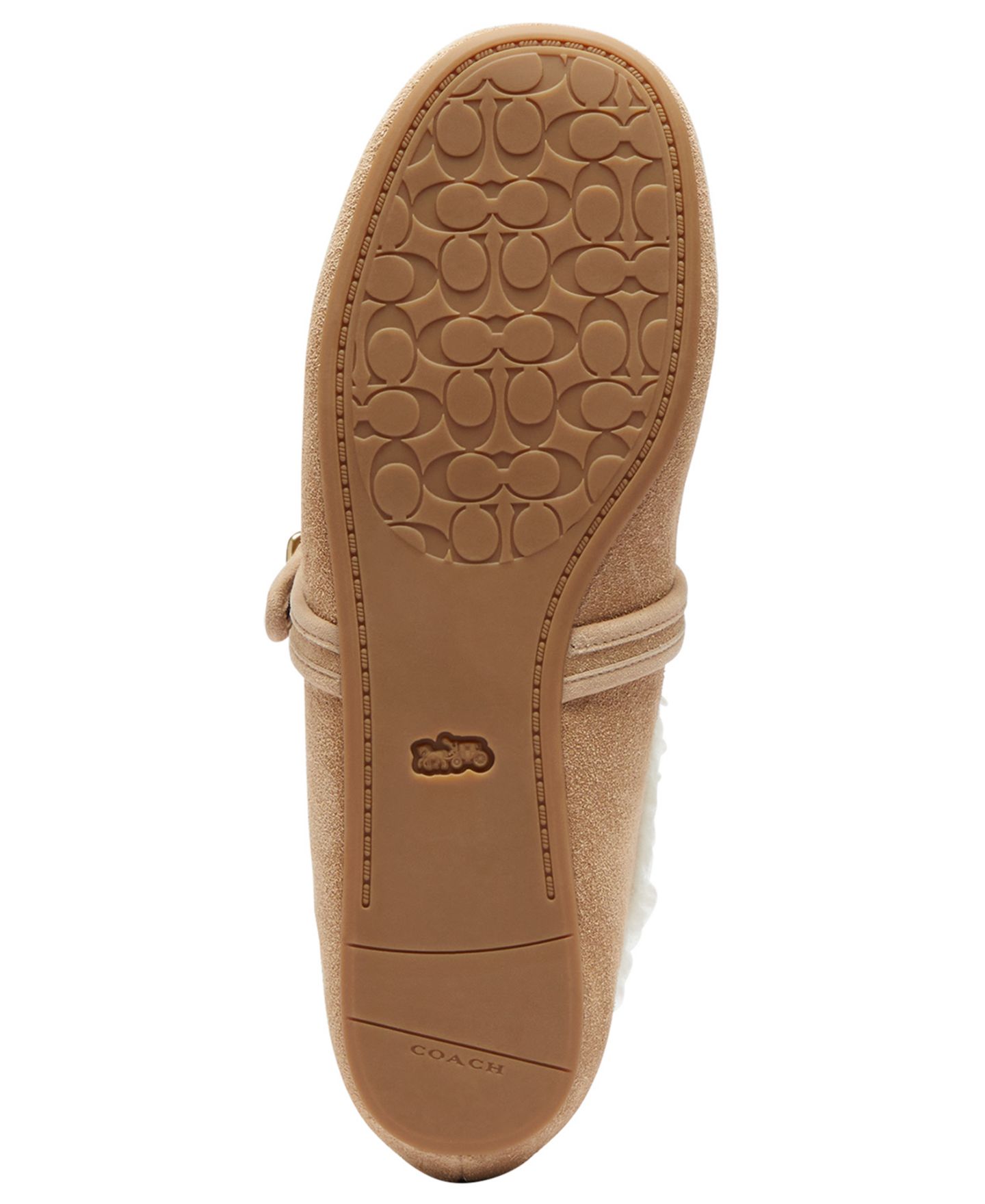 Женские балетки Coach Sculpted C Mary Jane из овчины, цвет: Мягкий бежевый — фото 5