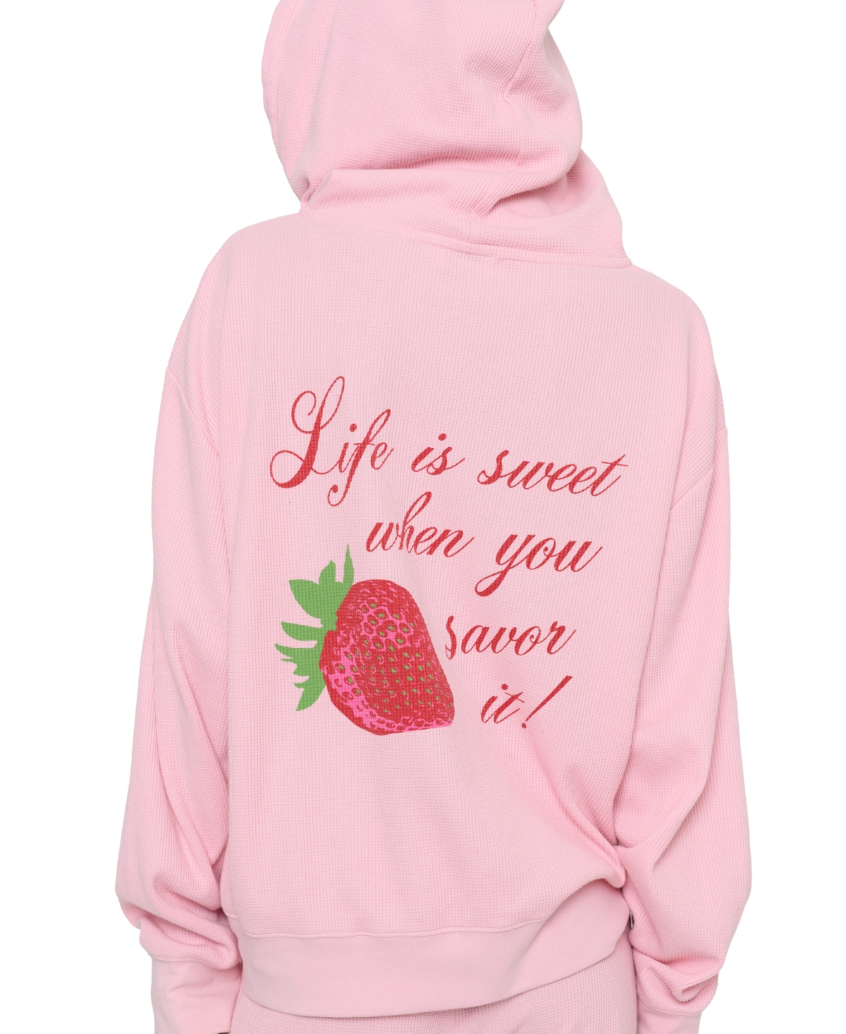 Mayfair Juniors' Life Is Sweet Graphic Kangaroo-Pocket Full-Zip Hoodie