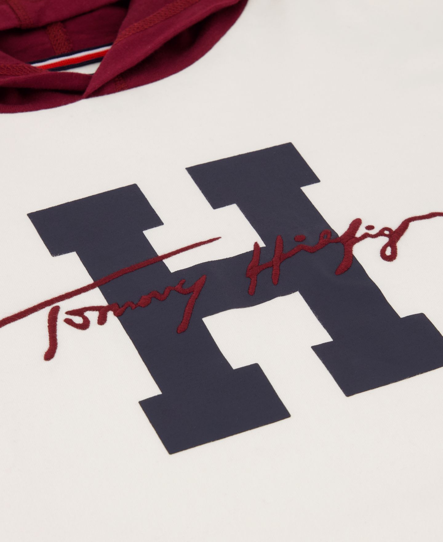 Футболка Tommy Hilfiger H Script Hooded Doubler Graphic для мальчиков, цвет: Экрю — фото 5