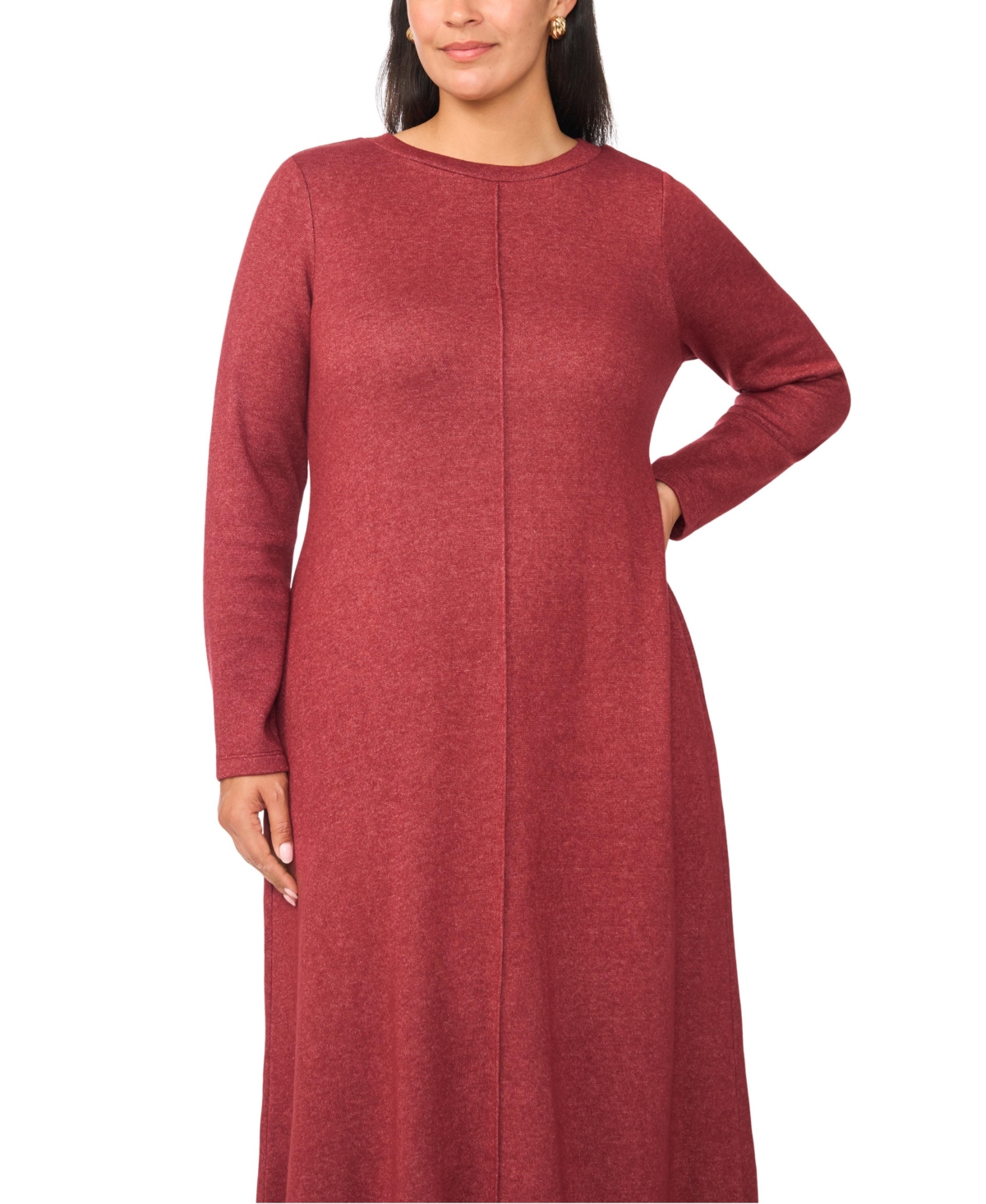 Vince Camuto Plus Long Sleeve Midi Dress