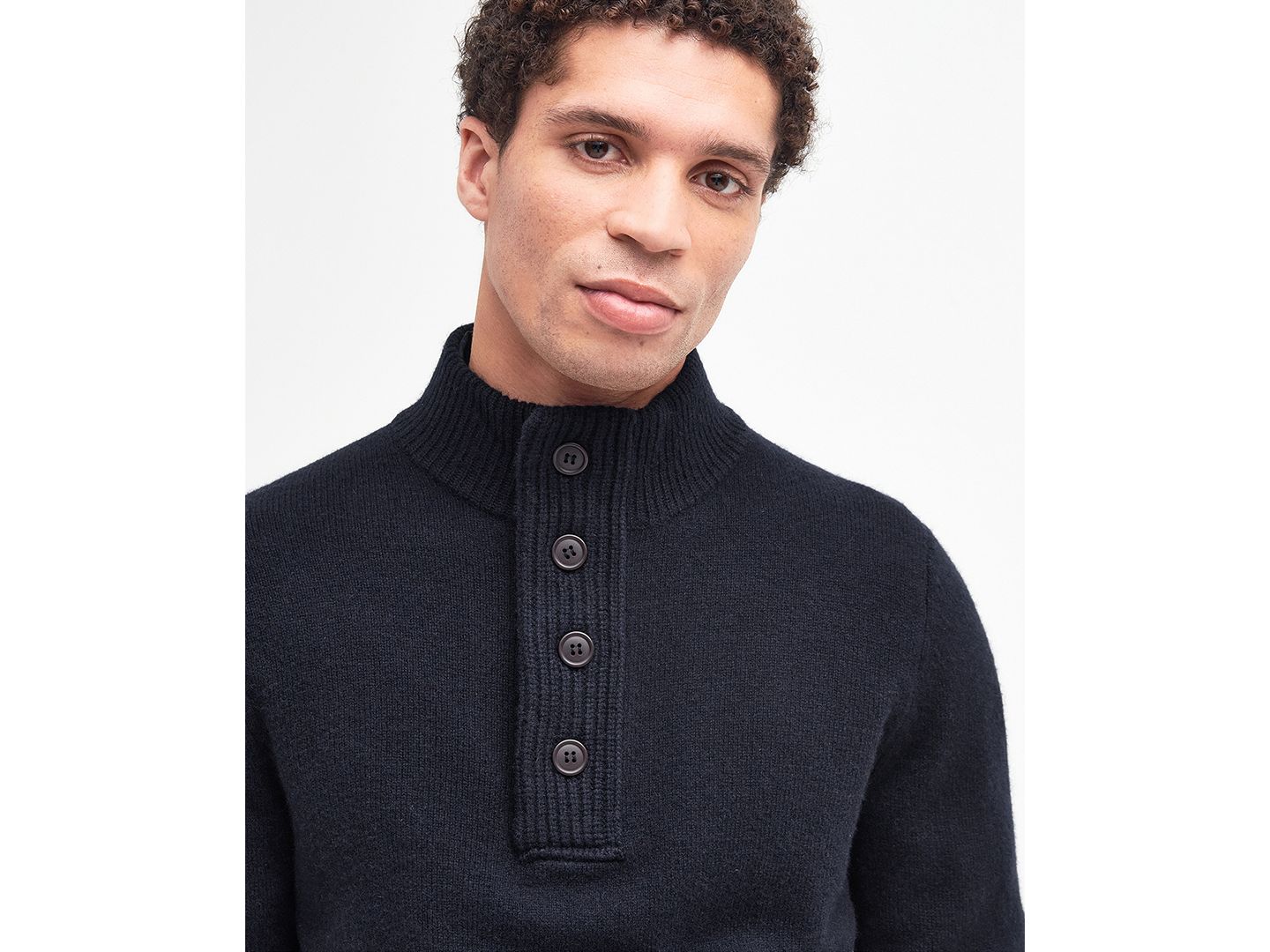 Мужской свитер Barbour Patch Half Zip Wool, цвет: Тёмно-синий — фото 3