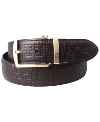 Men's Reversible Embossed Dress Leather Belt