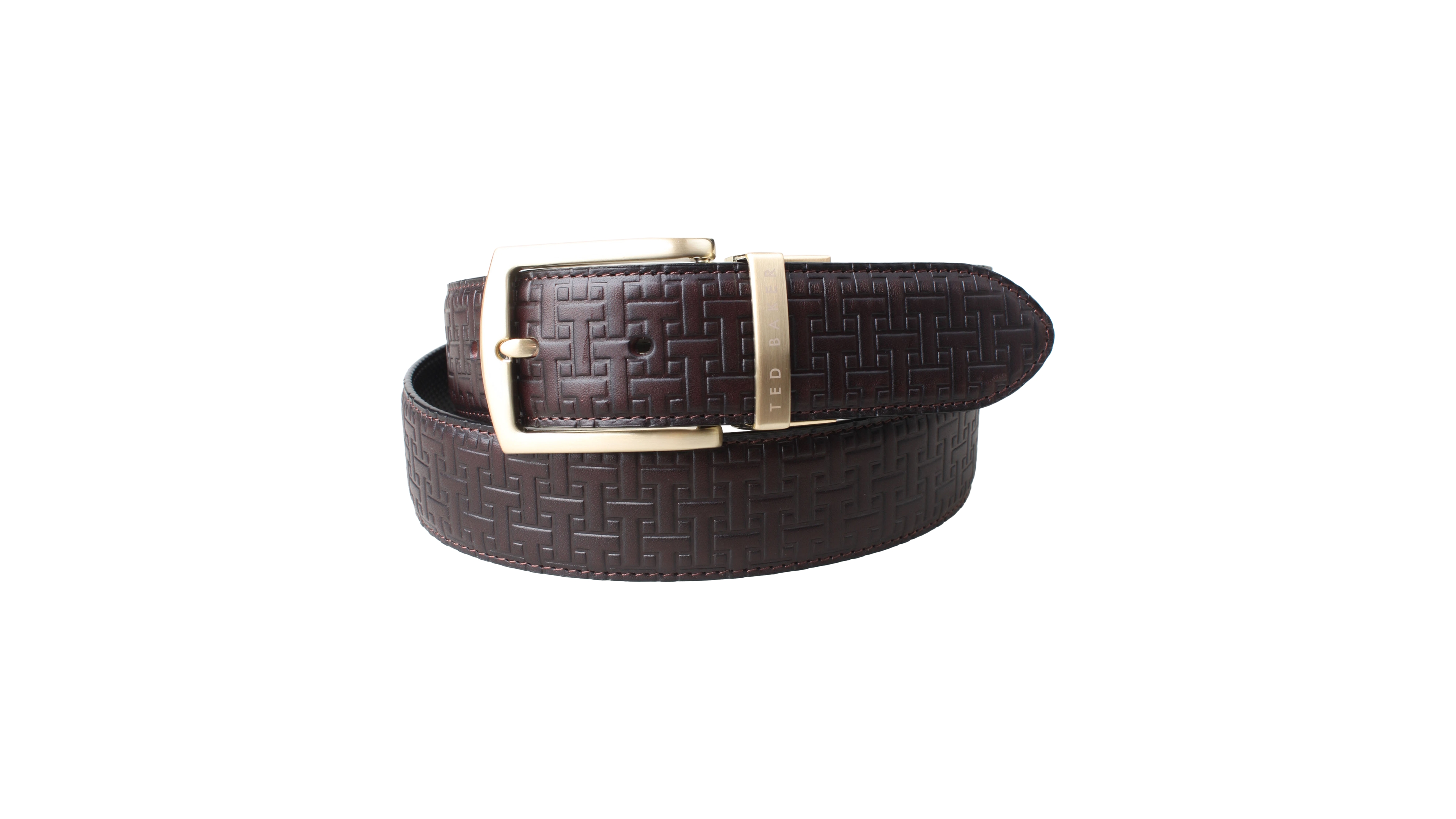 Ted Baker Men's Reversible Embossed Dress Leather Belt
