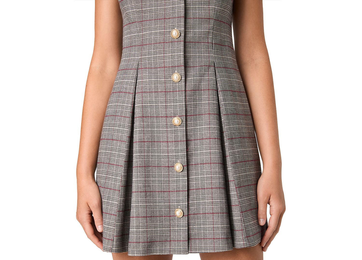 Women's Leonie Tartan-Plaid Fit-&-Flare Short-Sleeve Dress