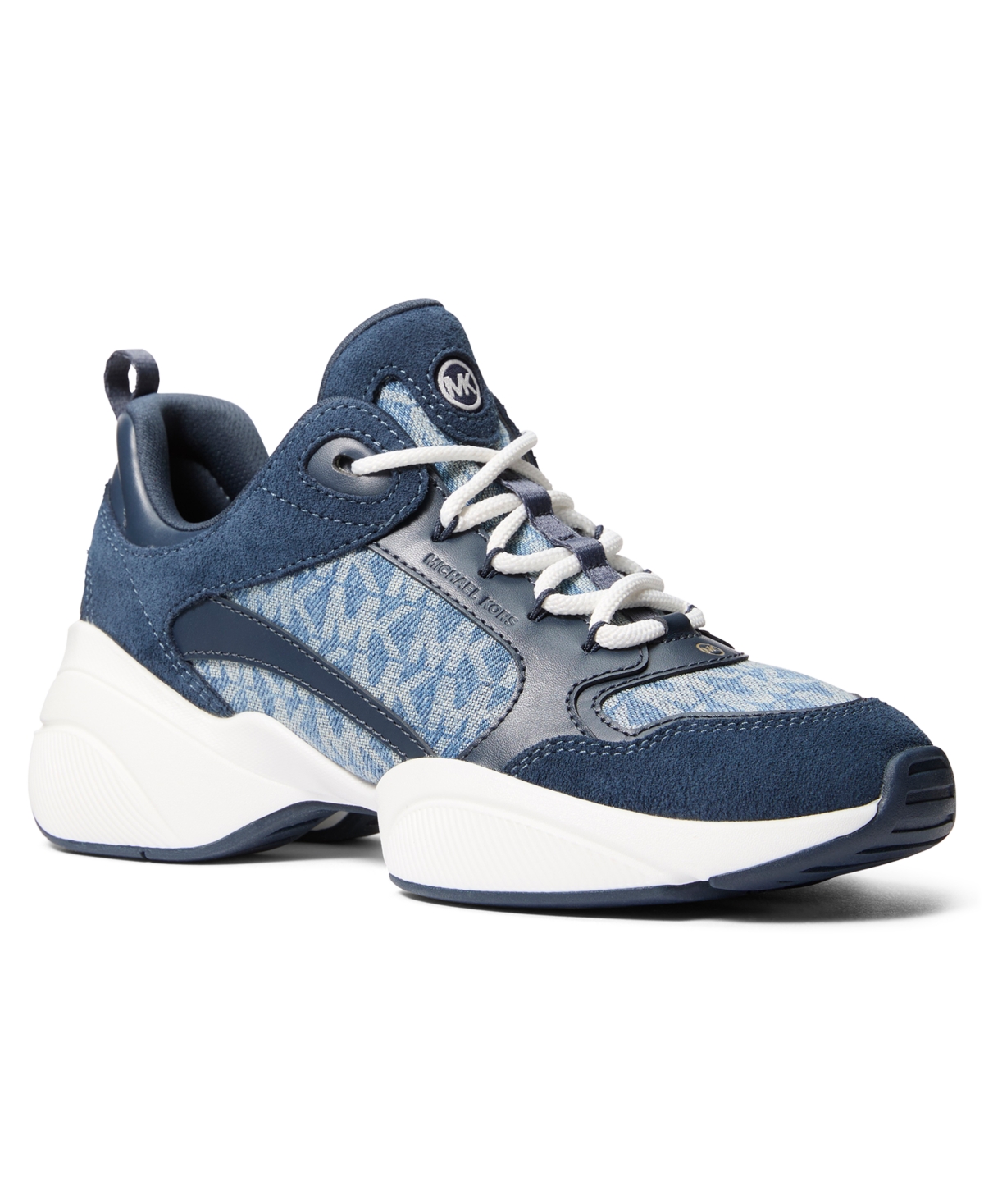 Michael Kors Women's Bowie Lace-Up Trainer Sneakers - Light Vintage Blue Wash Denim