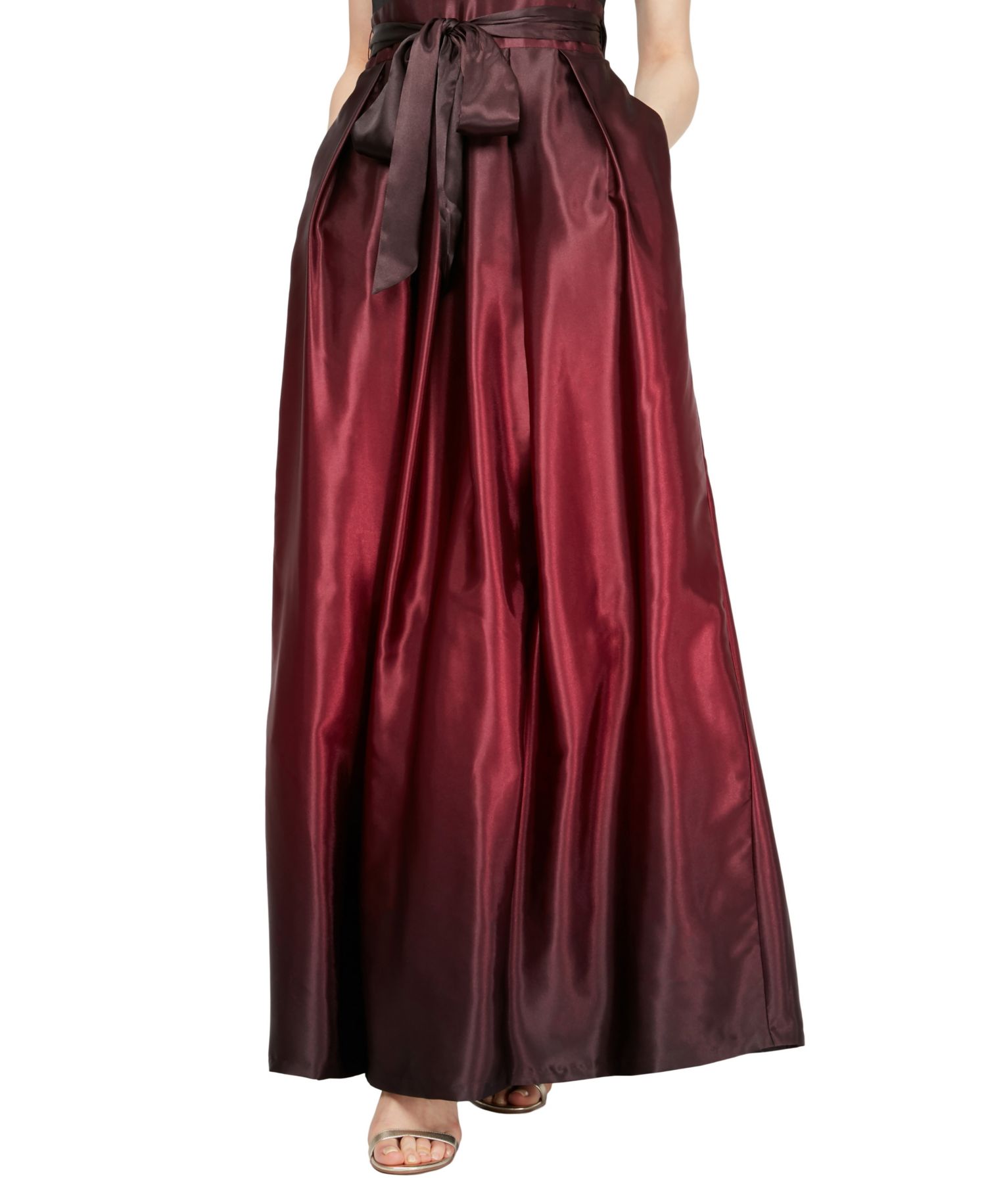 Petite Ombr&eacute; Satin Bow Sash Gown