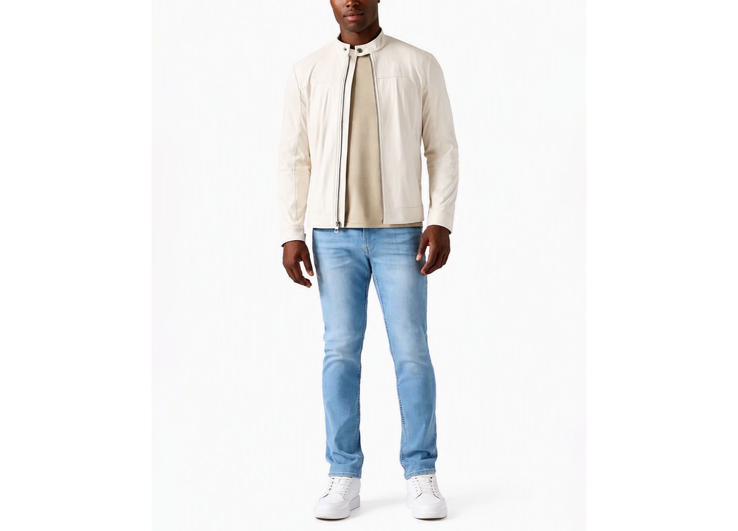 Men's Faux Suede Regular-Fit Biker Jacket