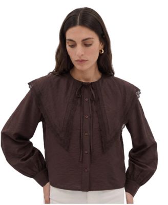 Women's Flowy Shirt with Peter Pan Collar
