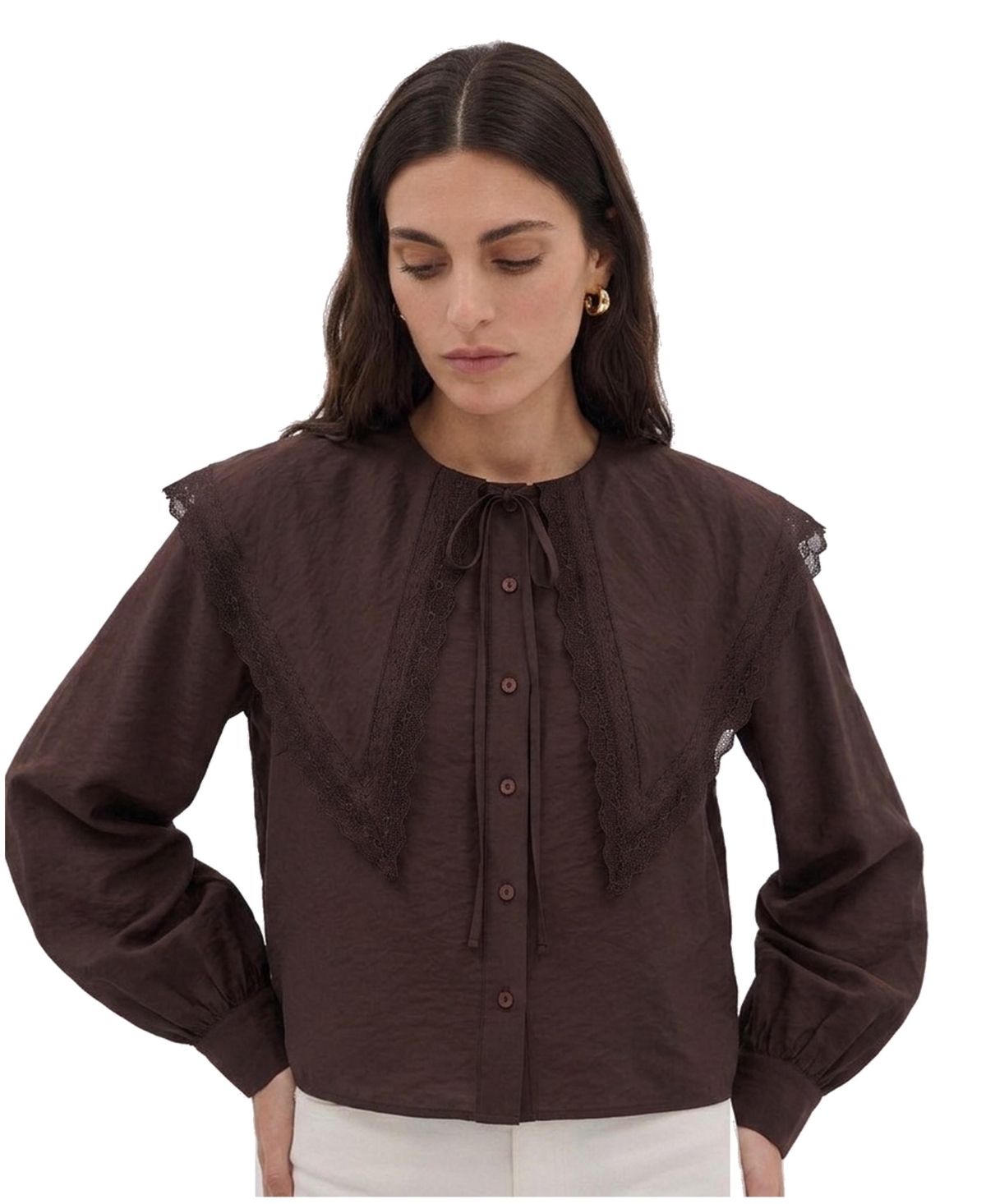Joie Women's Flowy Shirt with Peter Pan Collar