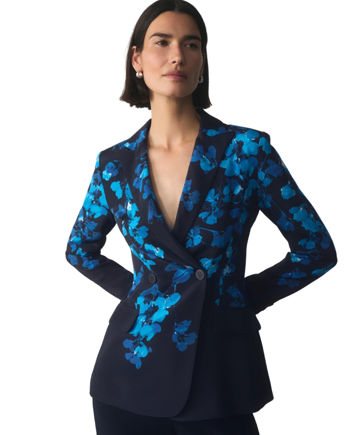 The Fold Women's Knighton Double-Breasted Floral-Print Silk Blazer