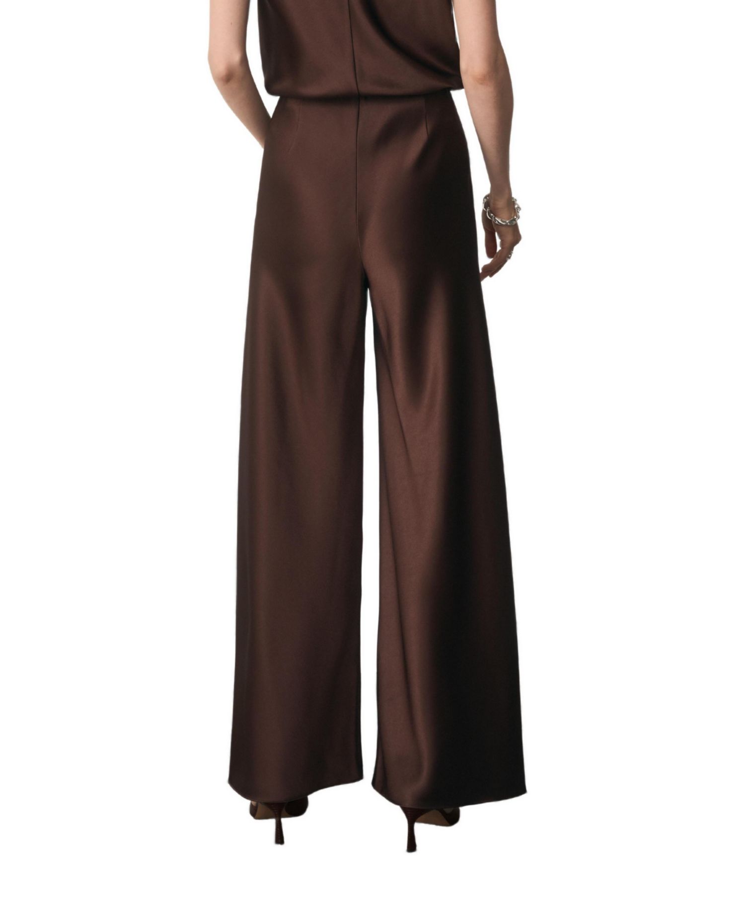 Women's Lucena High-Waisted Wide-Leg Satin Trousers