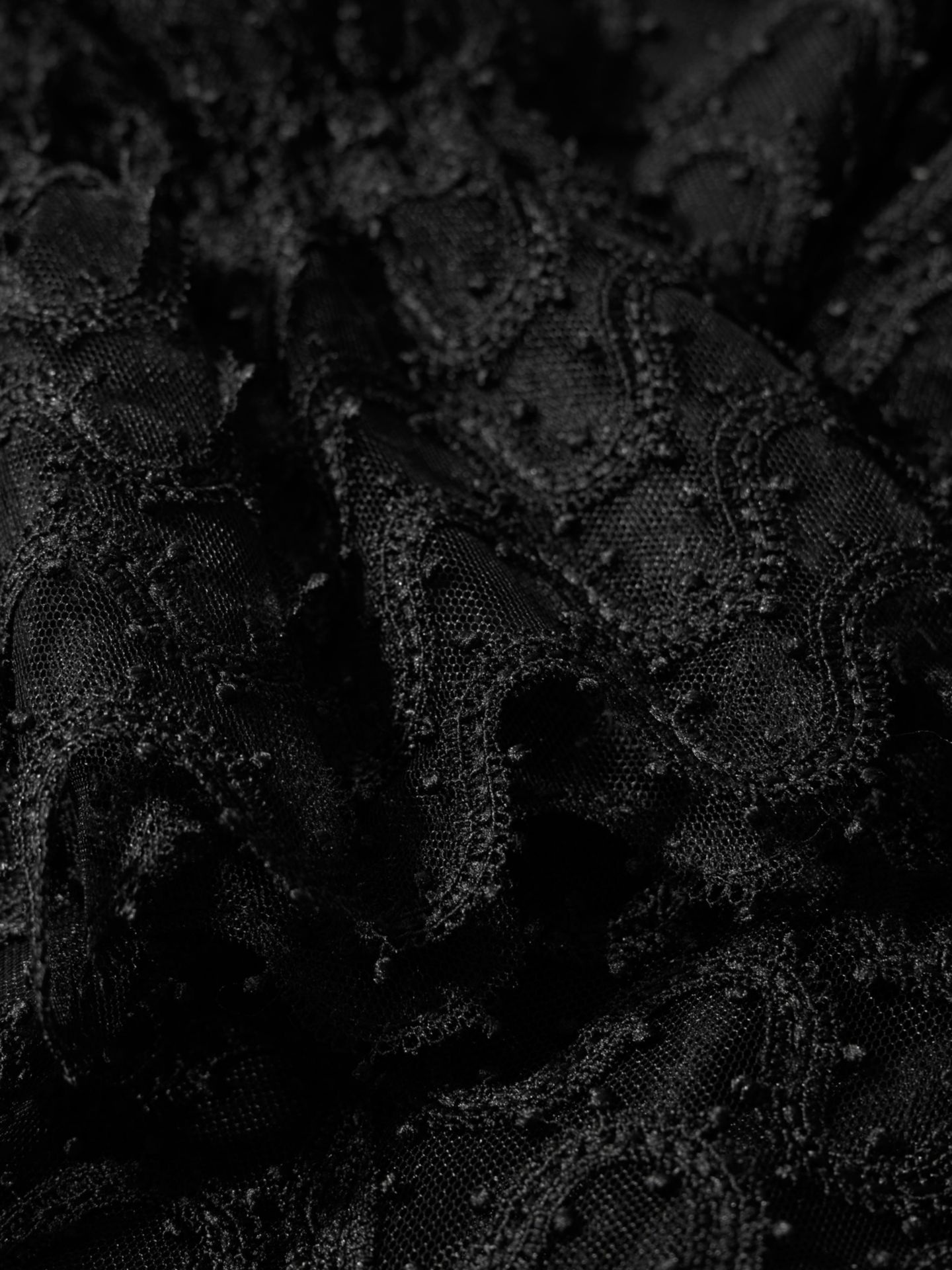Женская блузка The Fold Aliano Sheer Embroidered Lace Beaded Long-Sleeve, цвет: Чёрный — фото 8