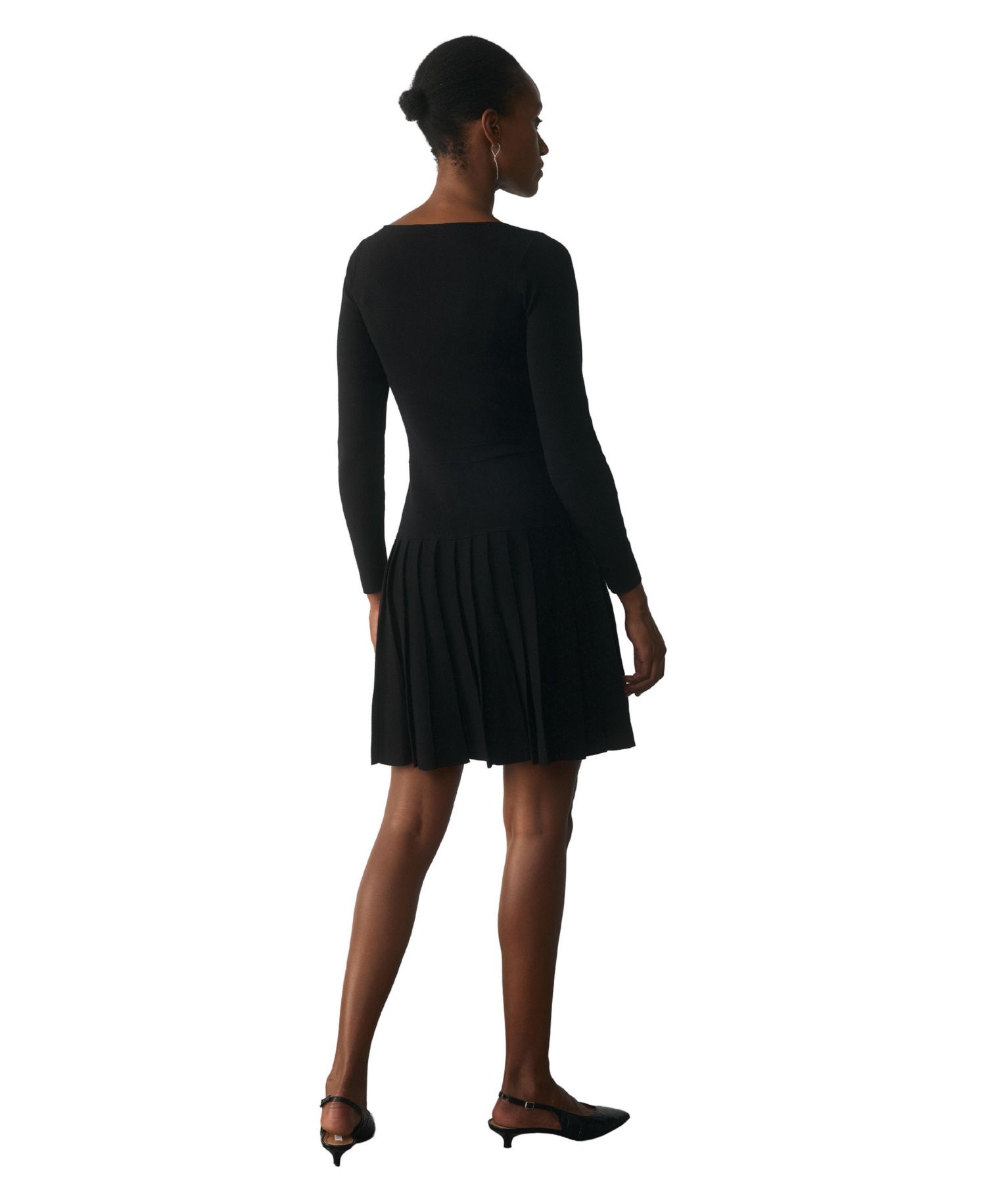 Women's Rothes Long-Sleeve Boat-Neck Mini Dress