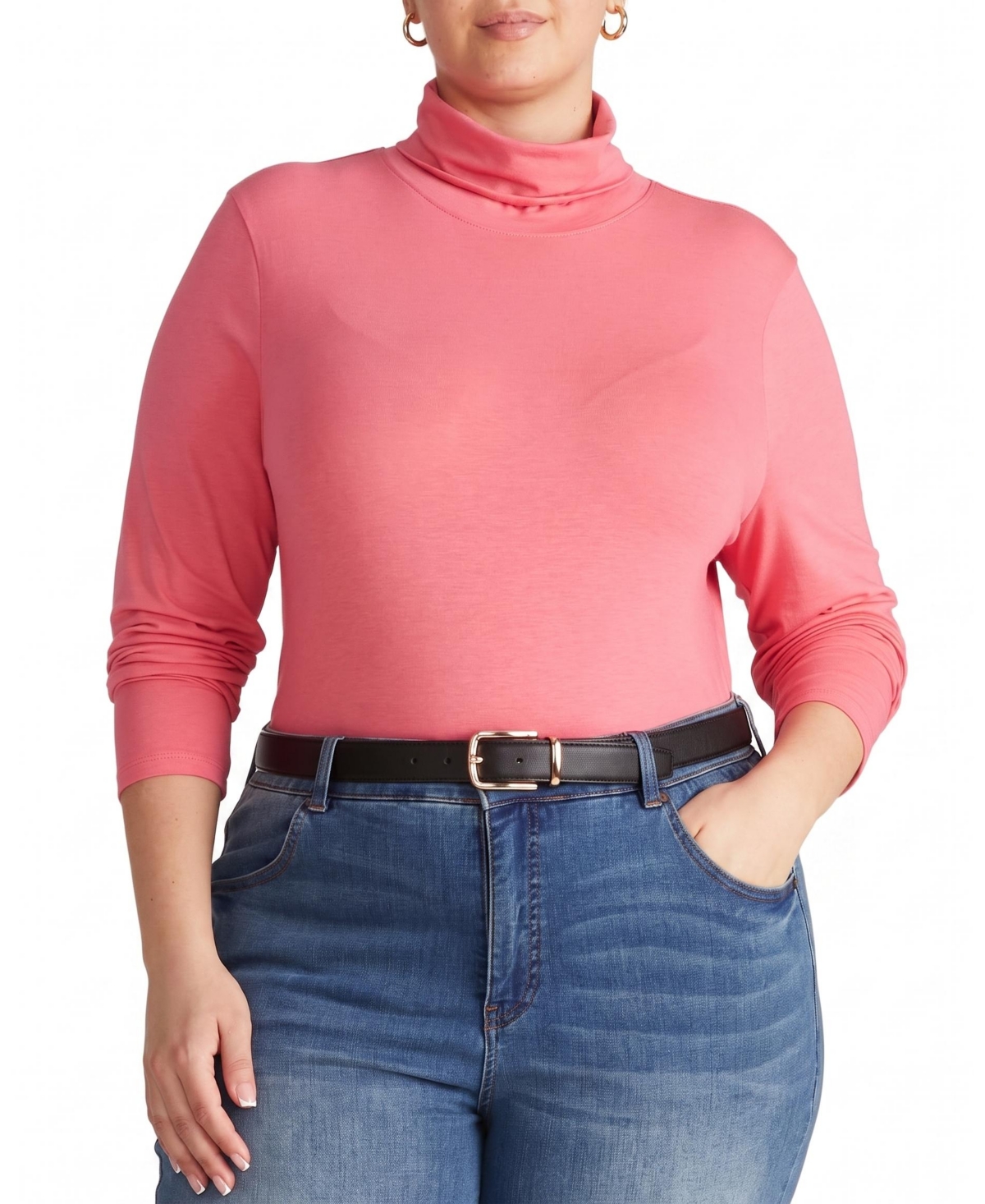 Universal Standard Plus Size Close Fit Turtleneck - Rapture rose