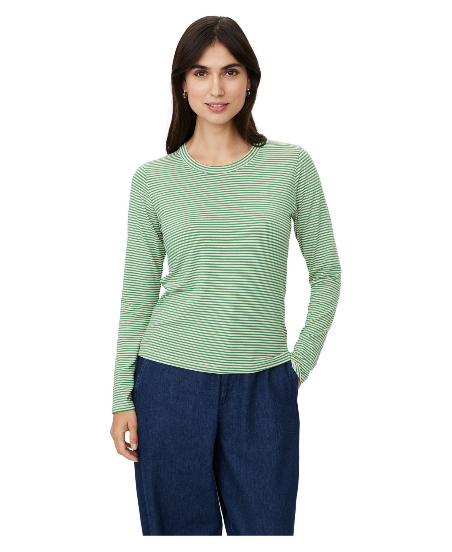 Women's Daritha Long-Sleeve Striped Crewneck T-Shirt