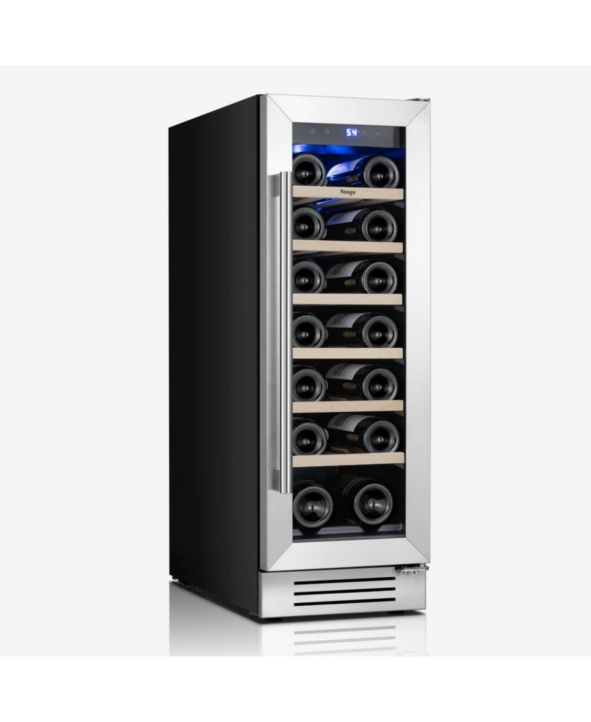 Yeego 12 Inch Wine Cooler 20 Bottle, Built-in/Freestanding Glass Door Fridge 40-65degree(s)F,For White,Red,Champagne With 3 Led Lights