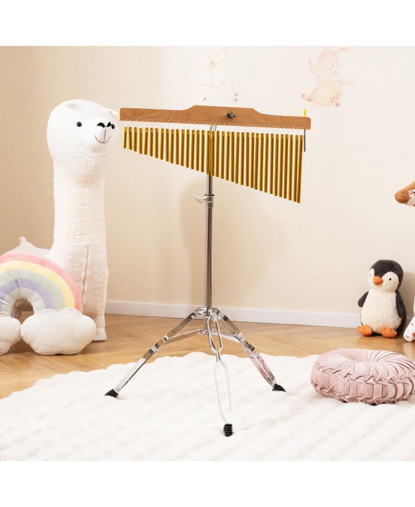 Детские игрушки SUGIFT 36-Bar Single-Row Height-Adjustable Orchestra Chimes with Folding Tripod, Ages 8+, цвет: Золотой — фото 9