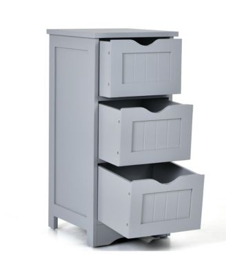 3-Drawer Bathroom Floor Cabinet Free Standing Side Storage Organizer