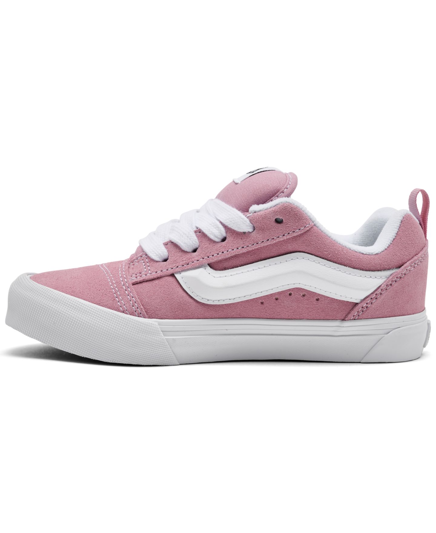 Кроссовки Vans Knu Skool Puffy Tongue and Ankle Collar Oversized Laces Sneakers from Finish Line для девочек, цвет: Розовый — фото 3
