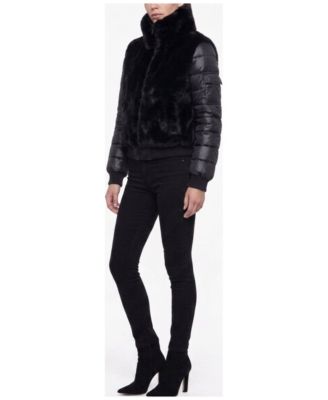Women's Carrie Faux-Fur Puffer Mixed-Media Coat