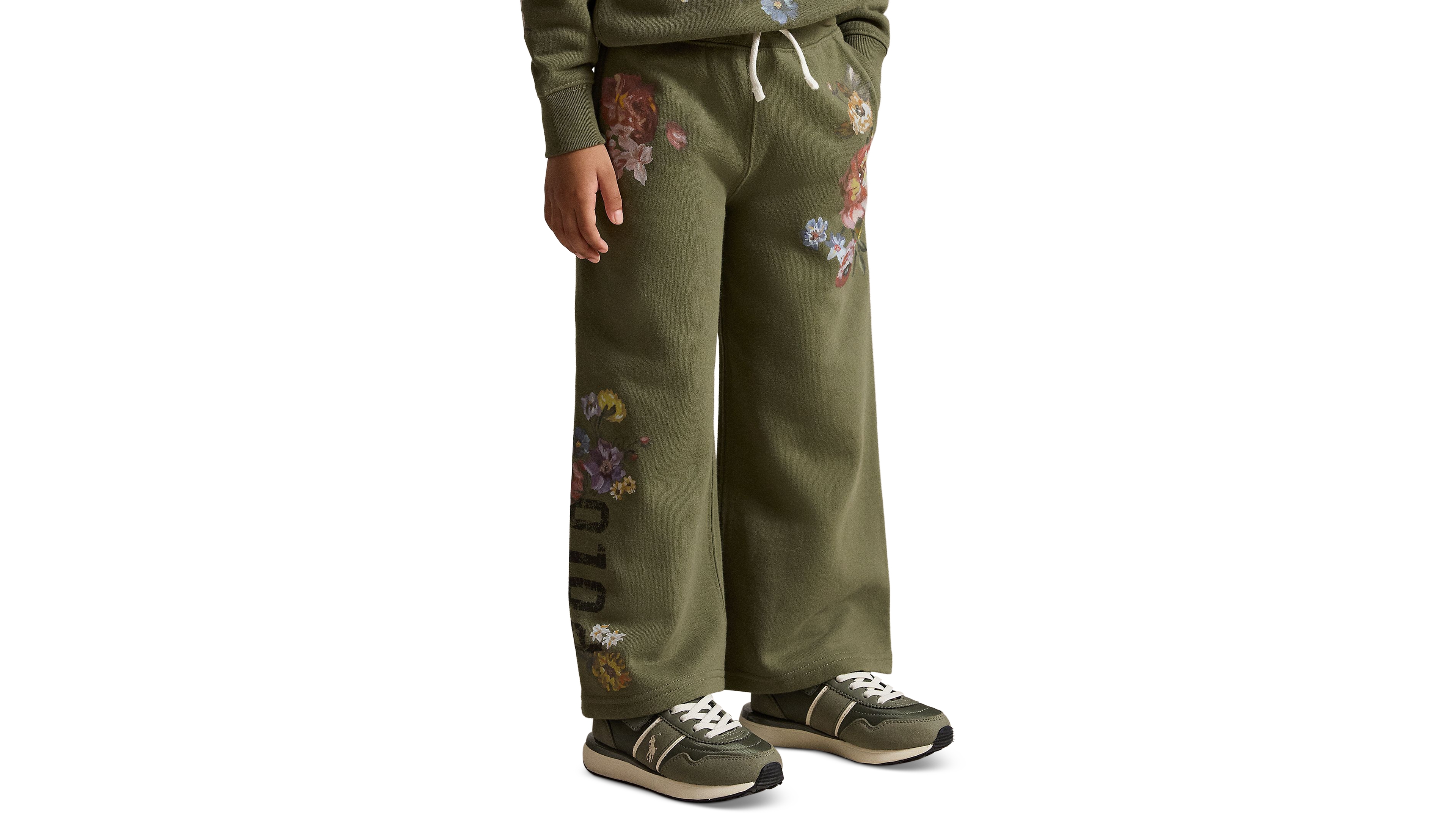 Polo Ralph Lauren Girls' 2T-6X Floral Wide-Leg Fleece Sweatpants