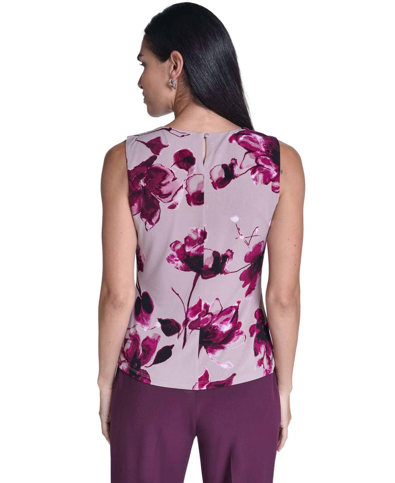 Women's Floral-Print Sleeveless Blouse