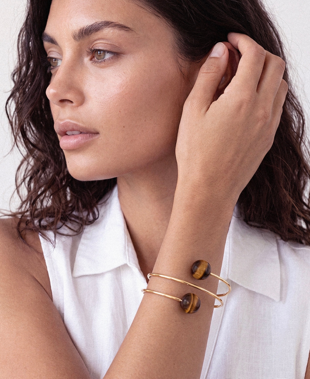 Ettika Summer Escape Tiger's Eye Cuff Bracelet