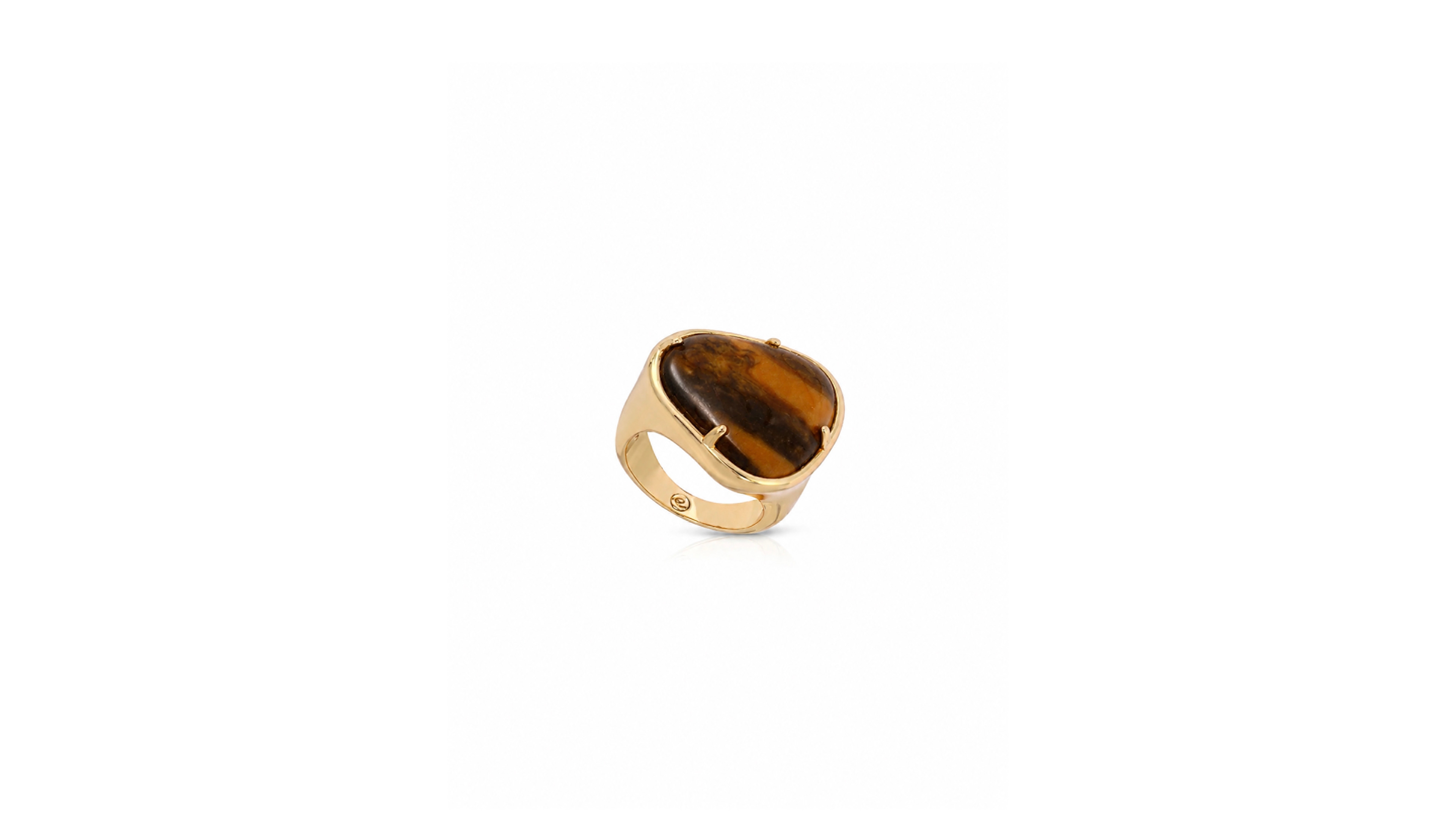 Ettika 18k Gold-Plated Tiger's Eye Solstice Ring