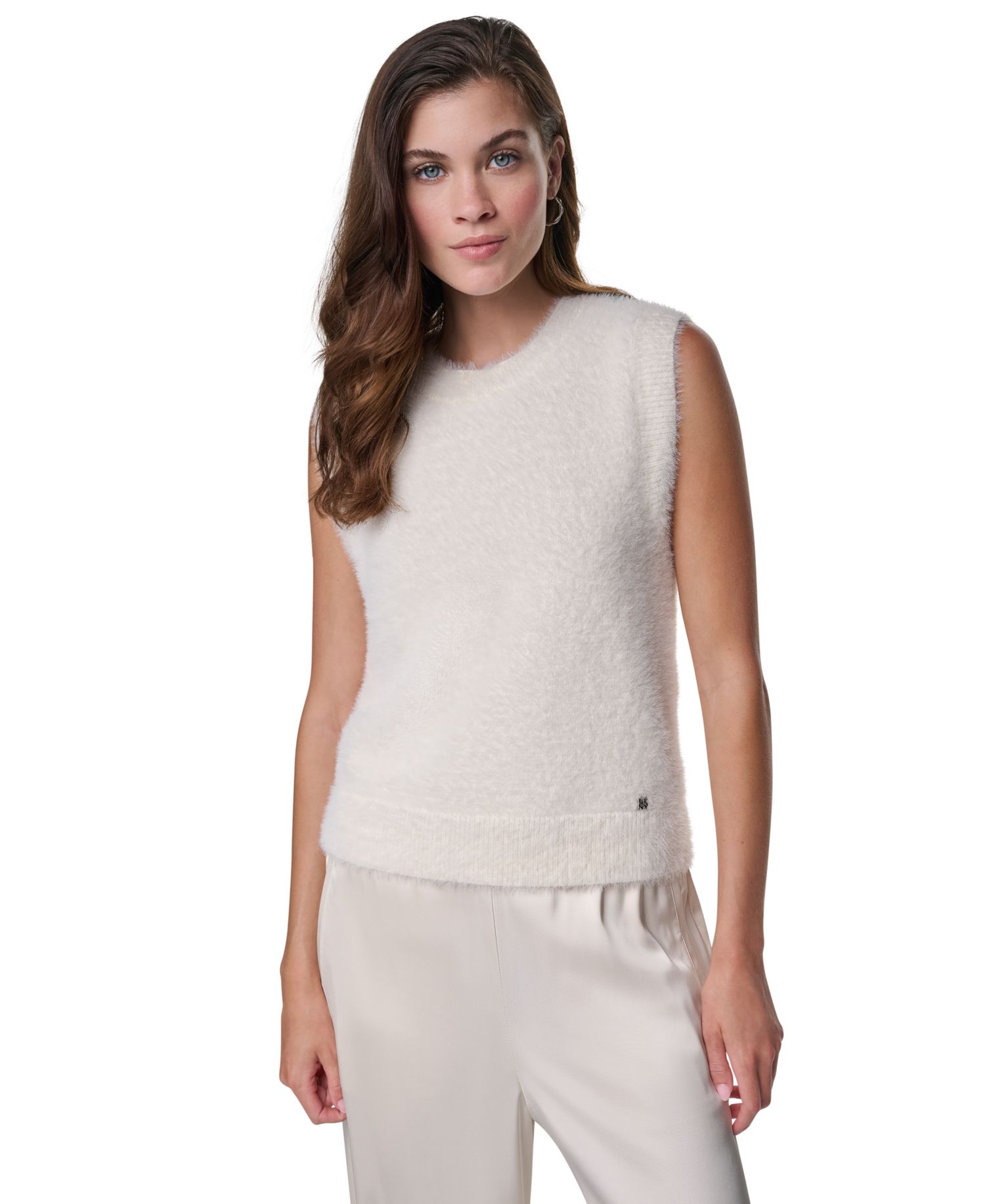 Women's Brushed Crewneck Sleeveless Sweater Vest