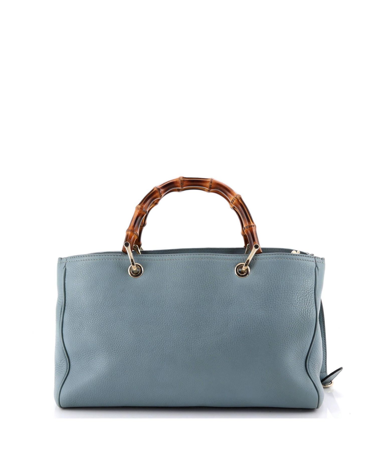 Medium Bamboo Shopper Tote Leather