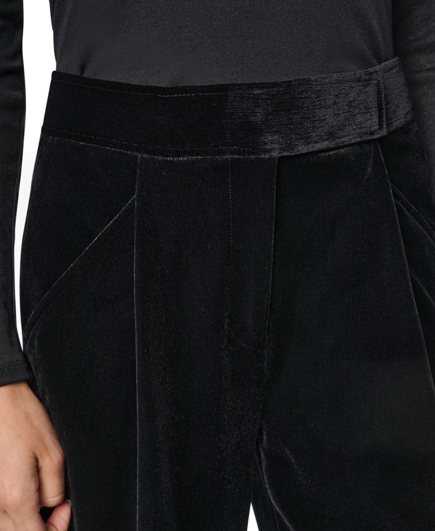 Petite Velvet Wide-Leg Trousers