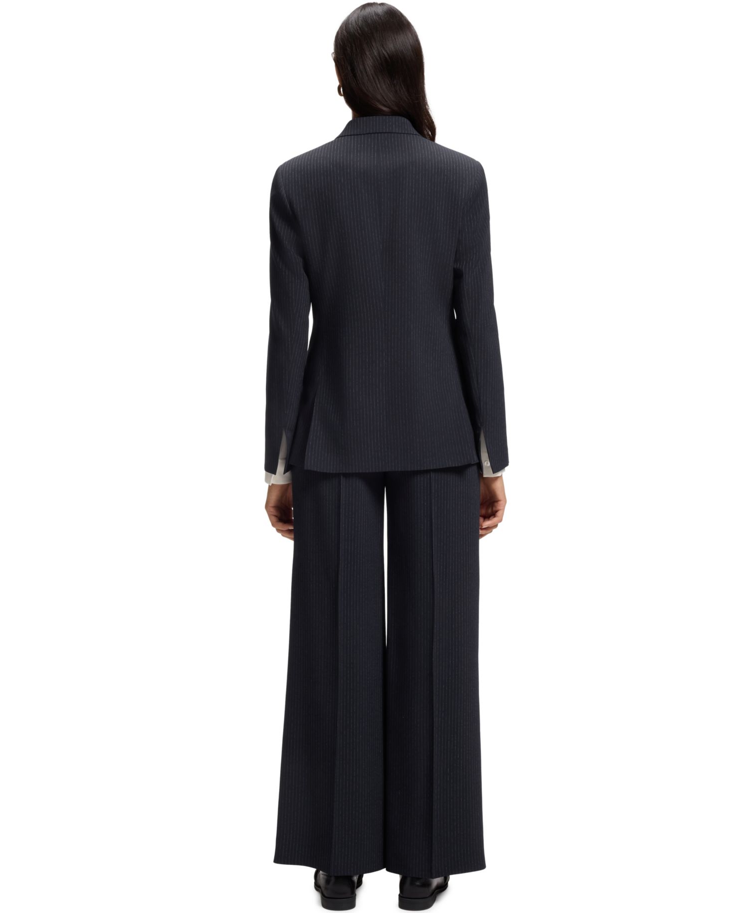 Women's Jaleto12 Double-Breasted Pinstripe Stretch Crepe Blazer
