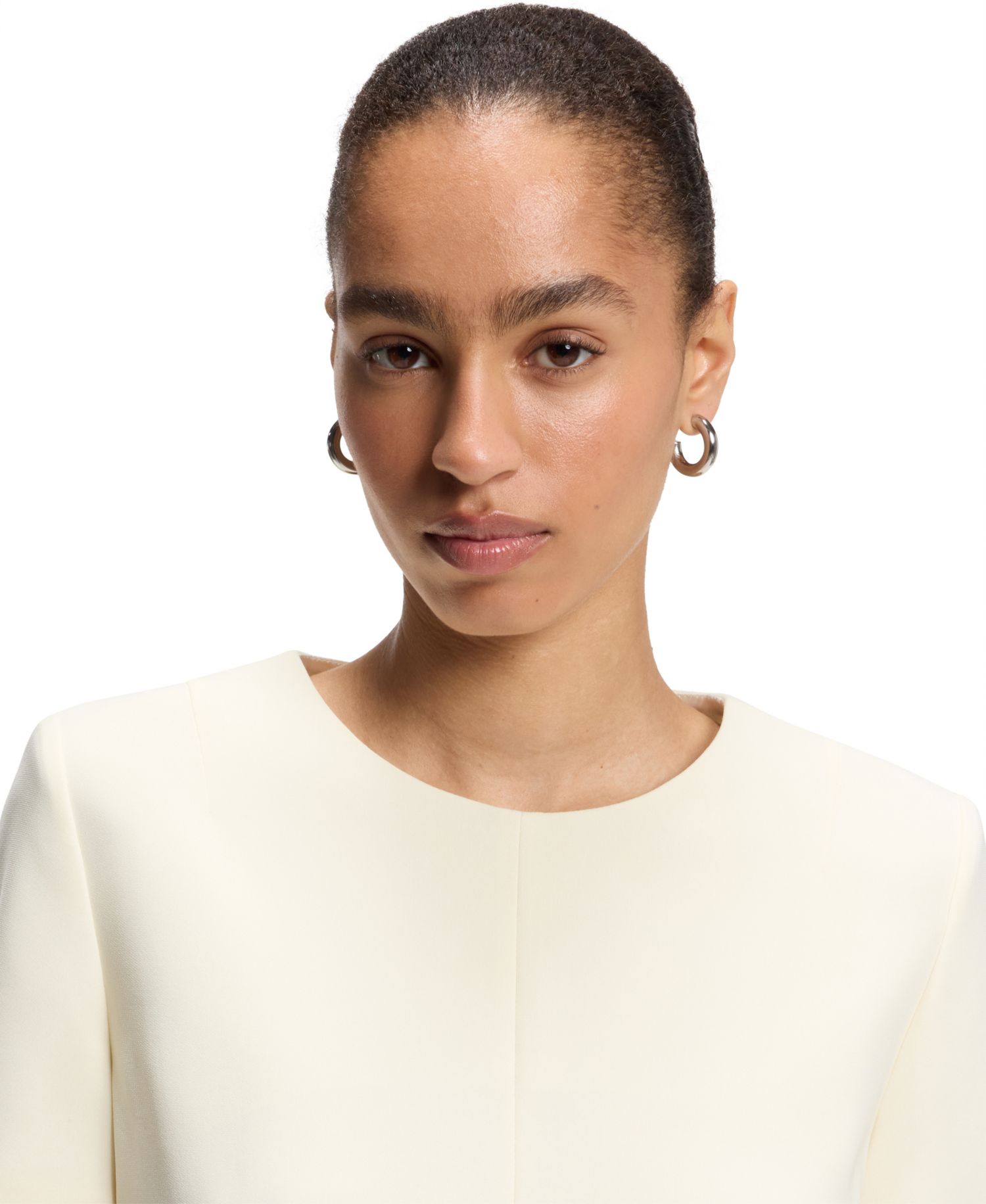 BOSS by Women's Dinderah Japanese Crepe Short-Sleeve Shift Dress with Pockets