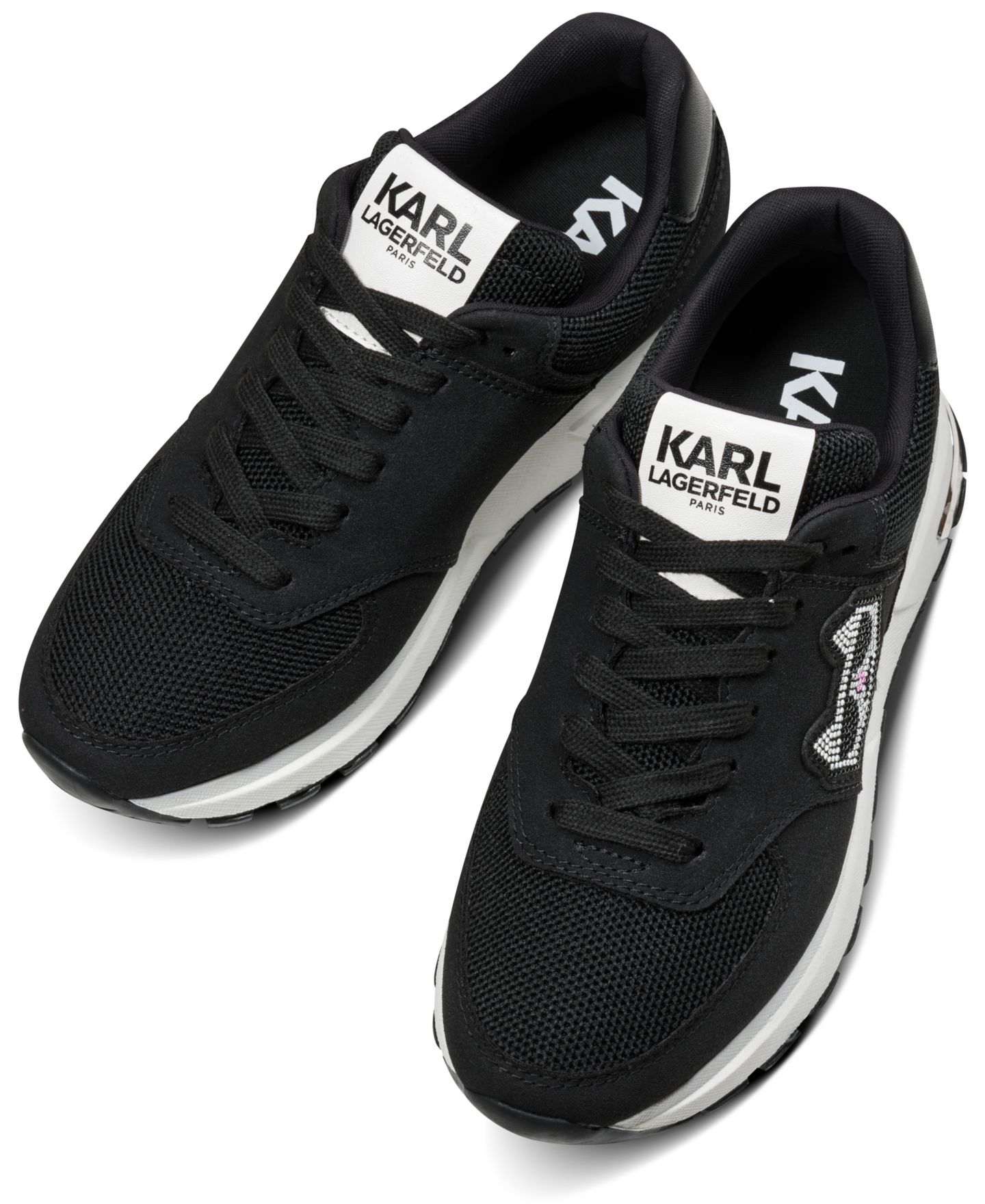 Женские кроссовки KARL LAGERFELD PARIS Mayu Lace-Up, цвет: Чёрный — фото 11