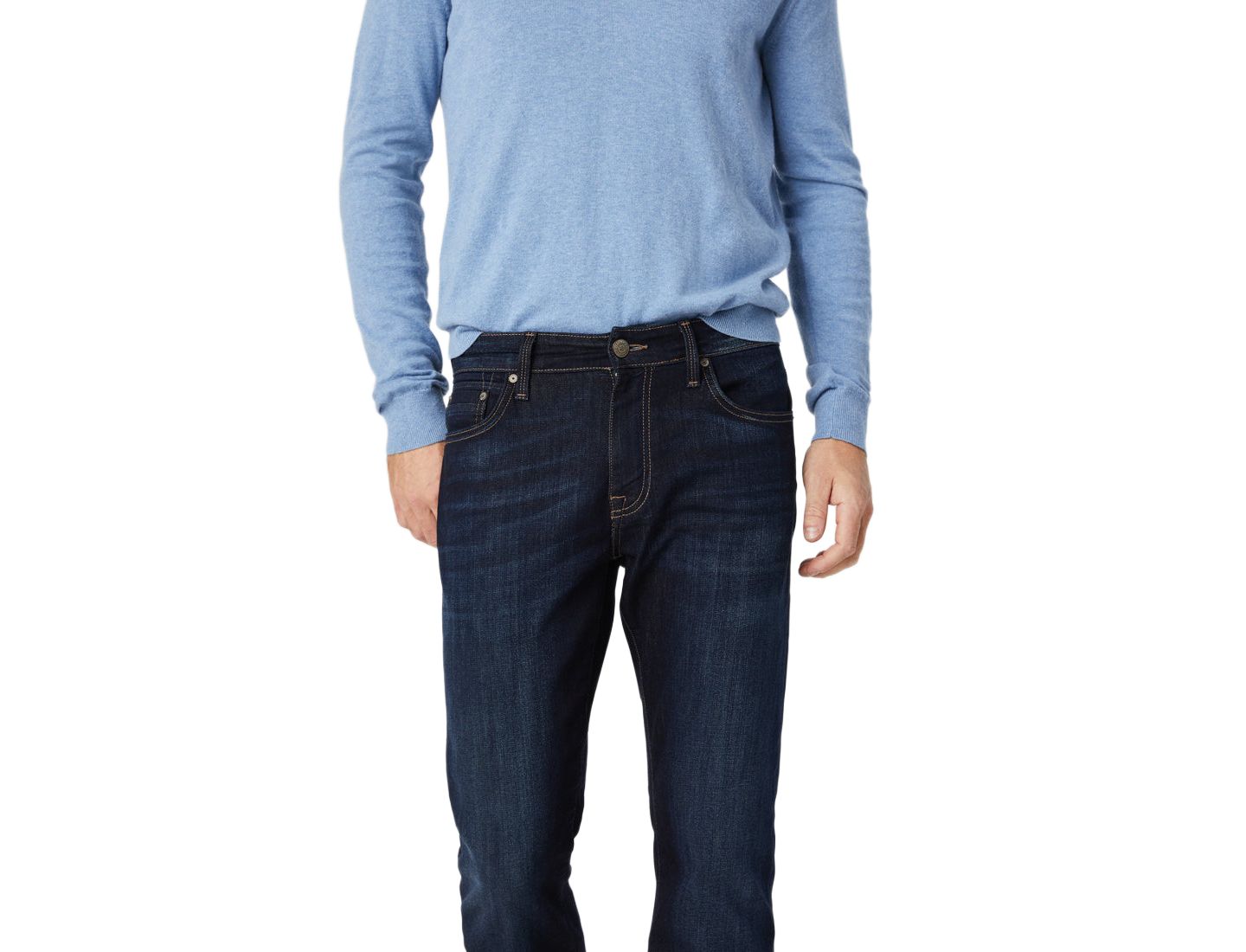 Мужские джинсы Mavi Jeans Zach Straight-Leg Regular Rise, цвет: Rinse Brushed Williamsburg — фото 6