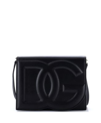 Pre-Owned Dolce and Gabbana Small DG Logo Flap Shoulder Bag Leather