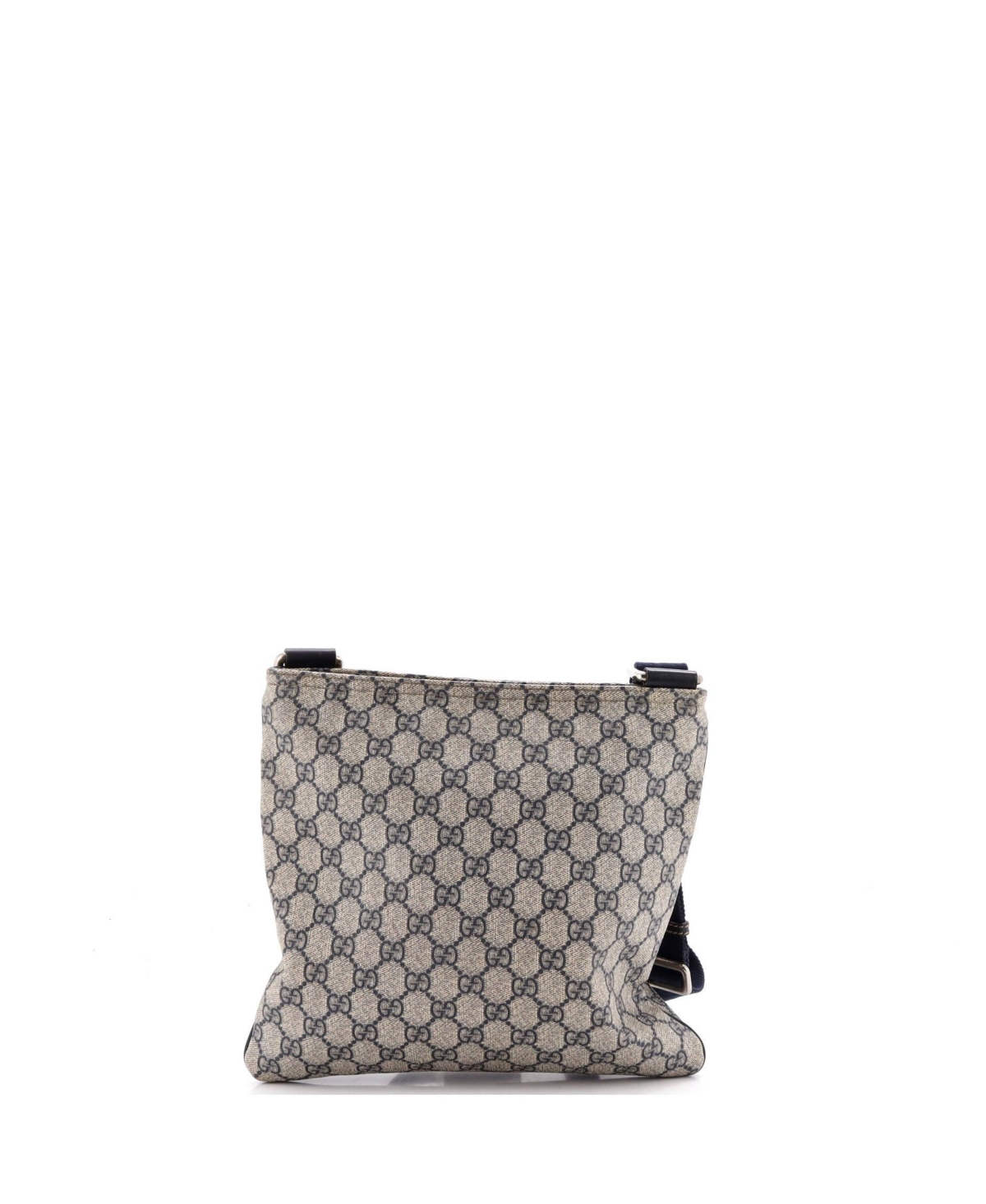 Pre-Owned Gucci Medium Front Zip Flat Messenger Bag Gg Coated Canvas