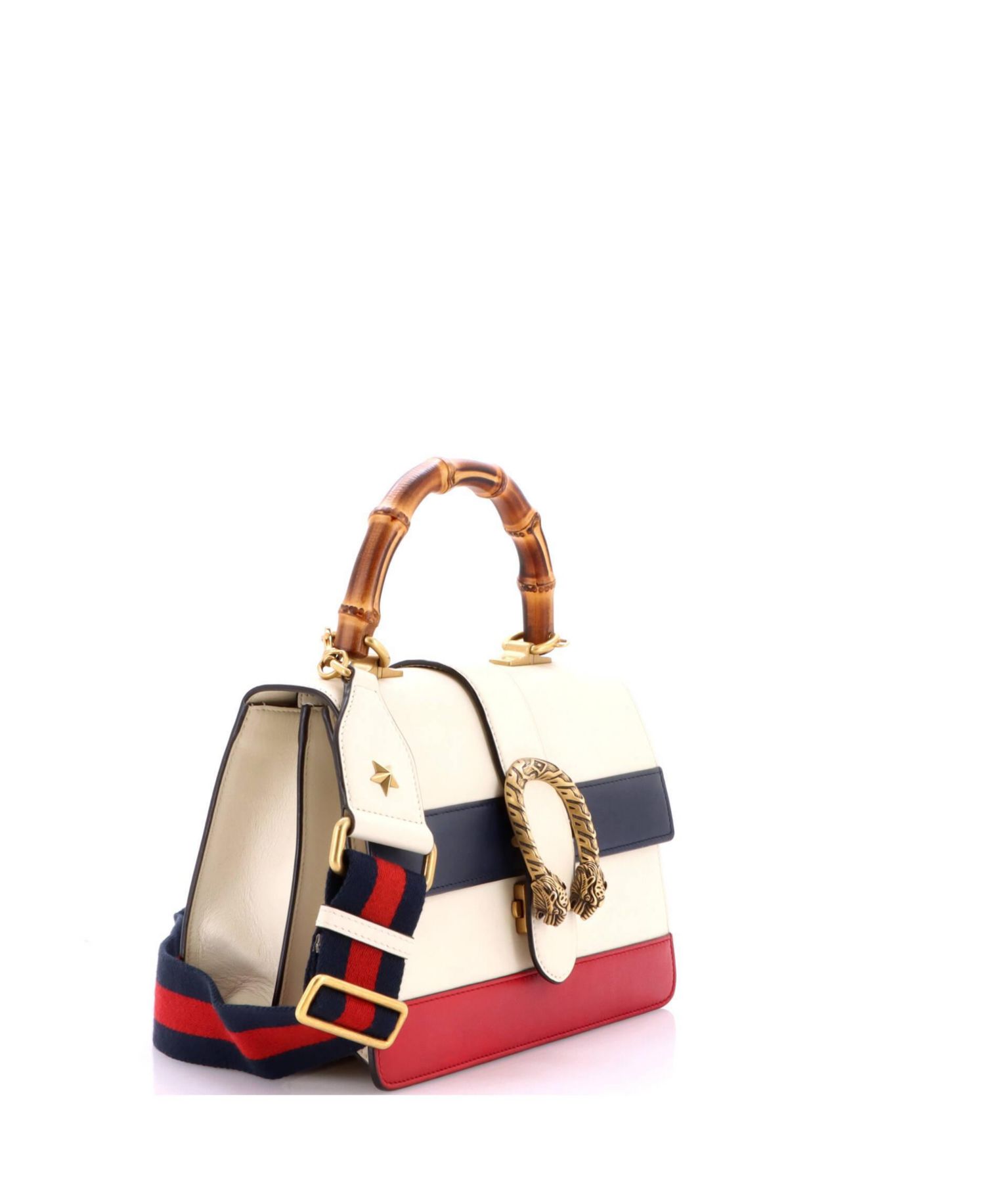 Medium Dionysus Bamboo Top Handle Bag Colorblock Leather
