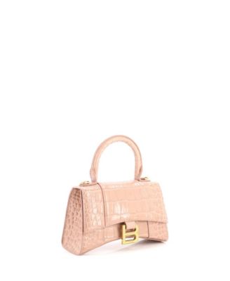 Pre-Owned Balenciaga XS Hourglass Top Handle Bag Embossed Leather