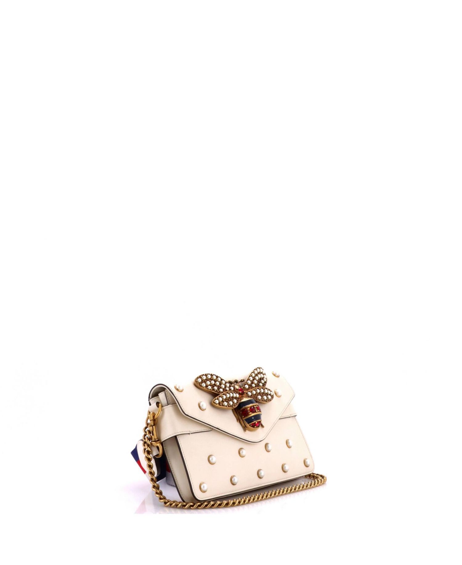 Mini Broadway Pearly Bee Shoulder Bag Embellished Leather