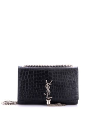 Medium Classic Monogram Tassel Crossbody Bag Embossed Leather