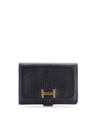 Pre-Owned Hermes Compact Bearn Wallet Chevre Mysore