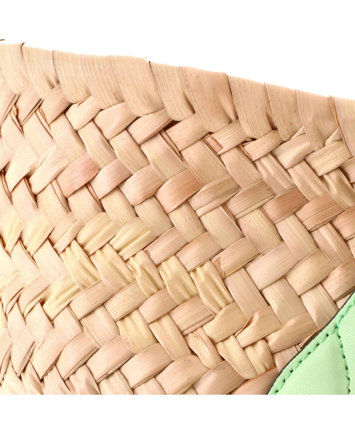 Small Logo Open Tote Woven Raffia