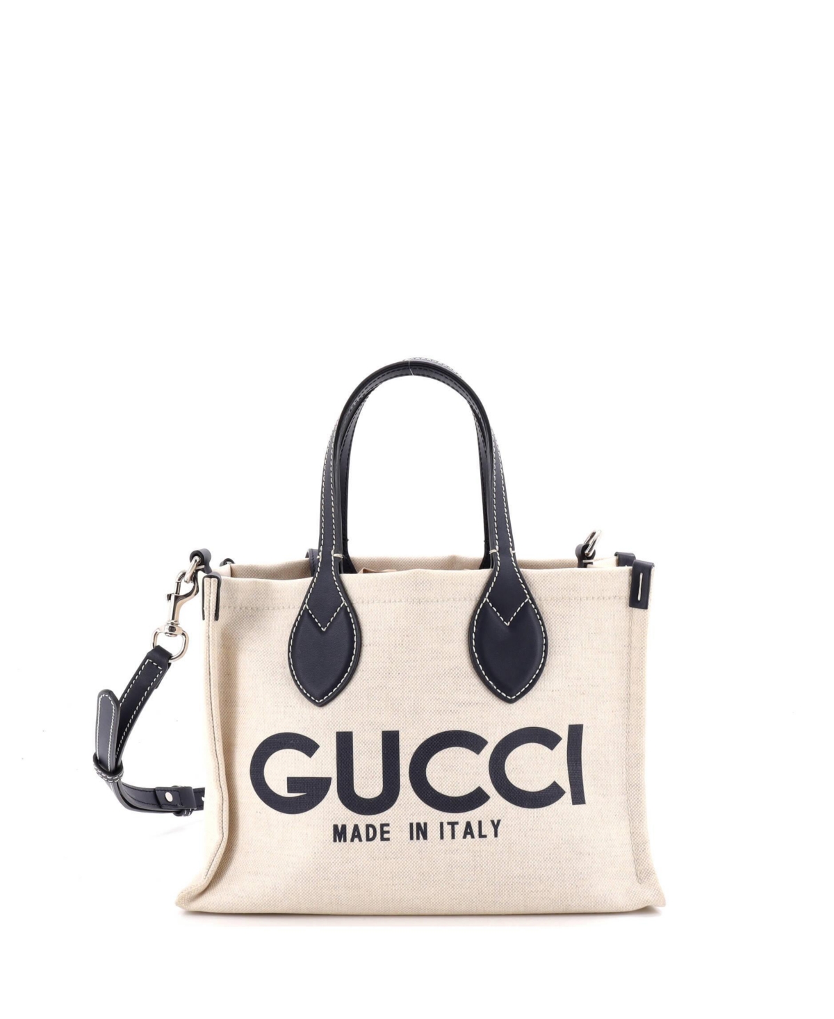Pre-Owned Gucci Small Logo Shopper Tote Printed Canvas - Blue