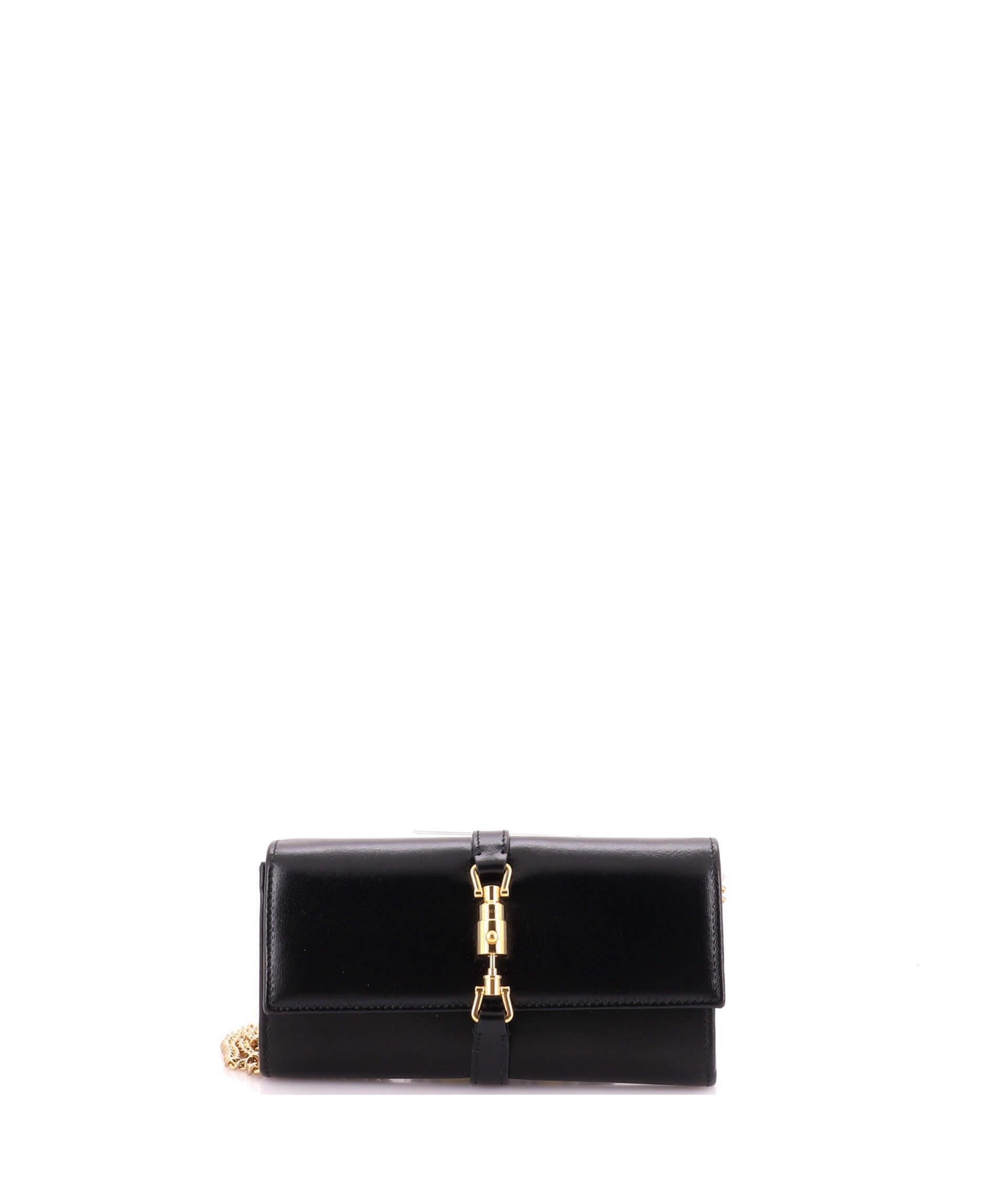 Pre-Owned Gucci Jackie 1961 Continental Chain Wallet Leather - Black