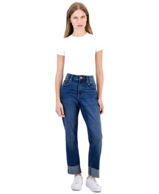 Women's Straight-Leg Cuffed-Ankle Jeans