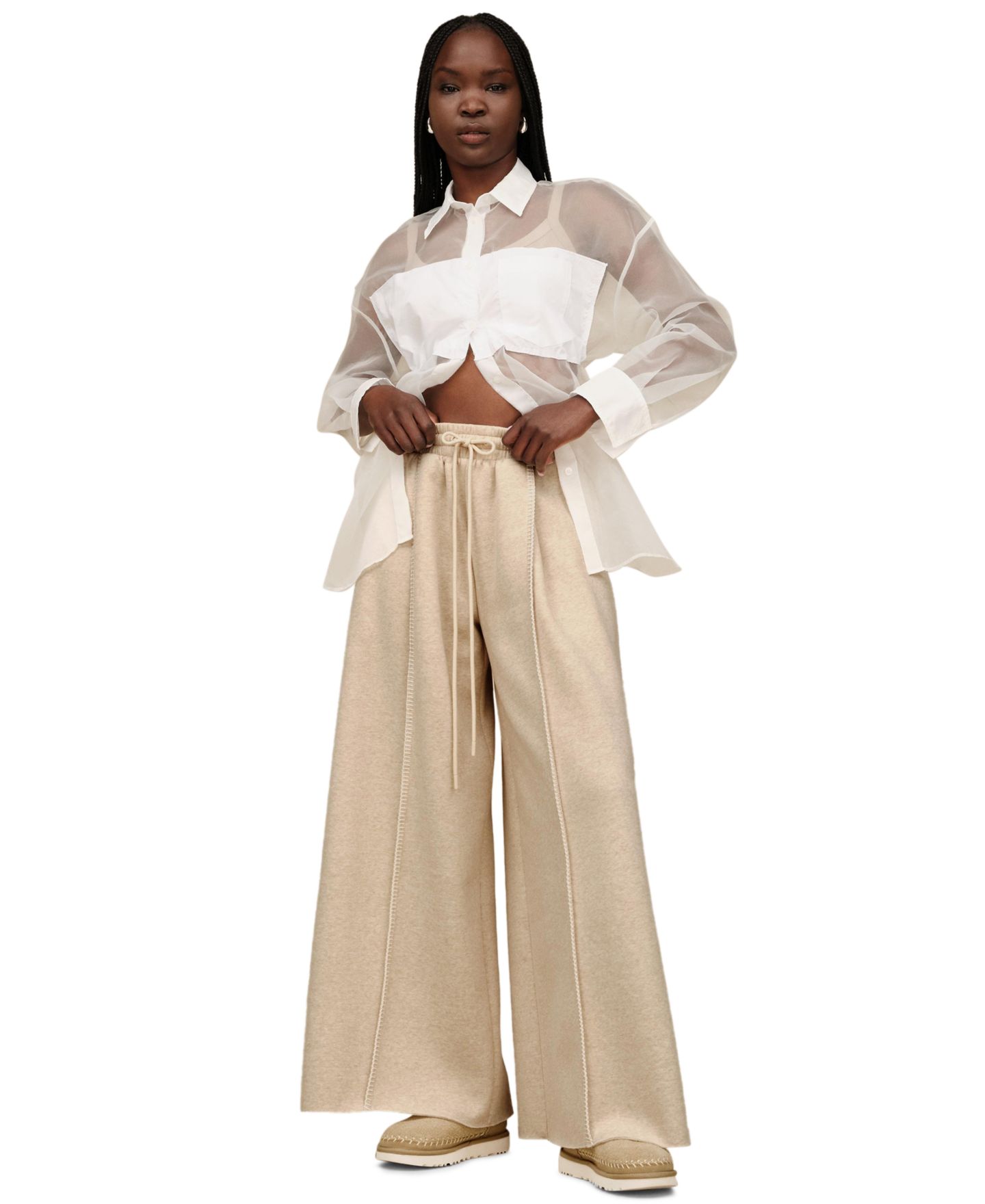 Женские брюки UGG Classic Extra Wide-Leg, цвет: Чёрный — фото 6