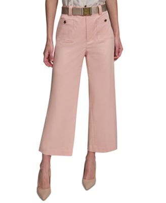 Women's Mid-Rise Belted Cropped Pants