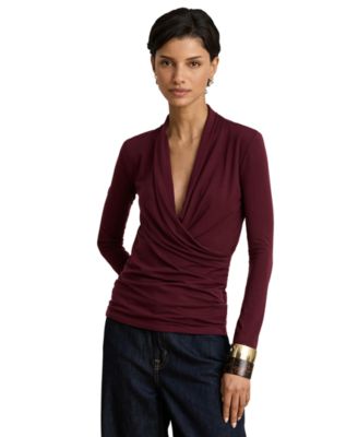 Women's Long-Sleeve Surplice Blouse